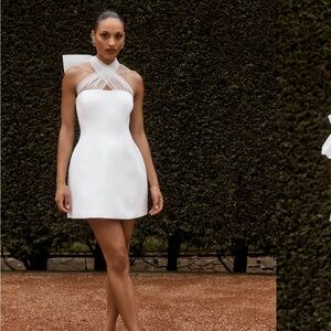 NWT - Meshki Maryam Tulle bow mini dress - size S